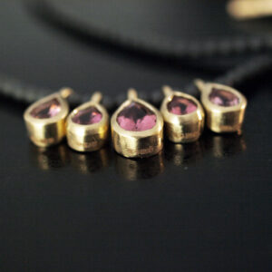 9ct gold necklace with pink tourmalines